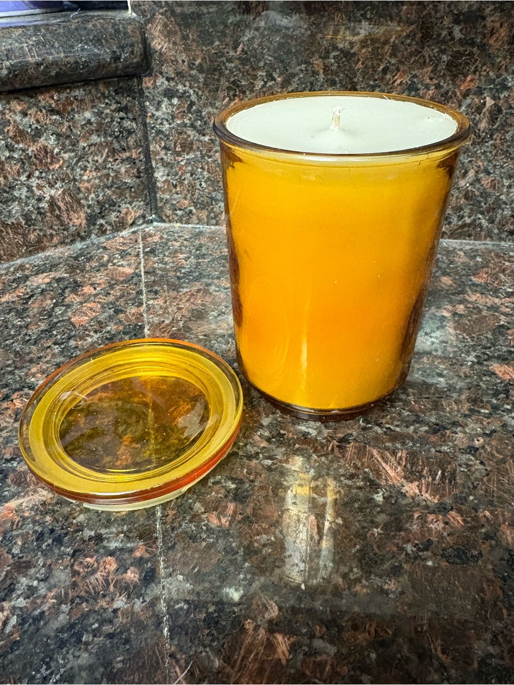 Handmade upcycled candle made by me, sweet sugar cookie scented wax in a big jar
